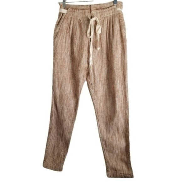 NWT Free People Size 4 Caraway Light At Sunrise Cotton Drawstring Cropped Pants - Picture 5 of 11